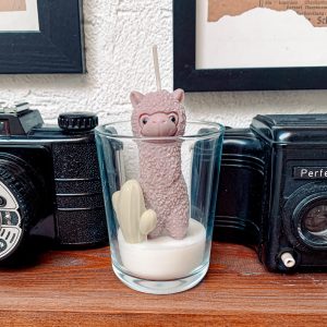 Świeca sojowa alpaka z kaktusem