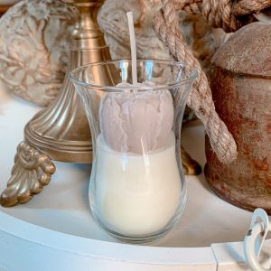 Świeca sojowa piwonia w szkle mała